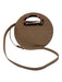 Loeffler Randall Beige Leather Croc Embossed Circle Zip Top Crossbody & Hand Bag Beige