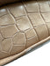 Loeffler Randall Beige Leather Croc Embossed Circle Zip Top Crossbody & Hand Bag Beige