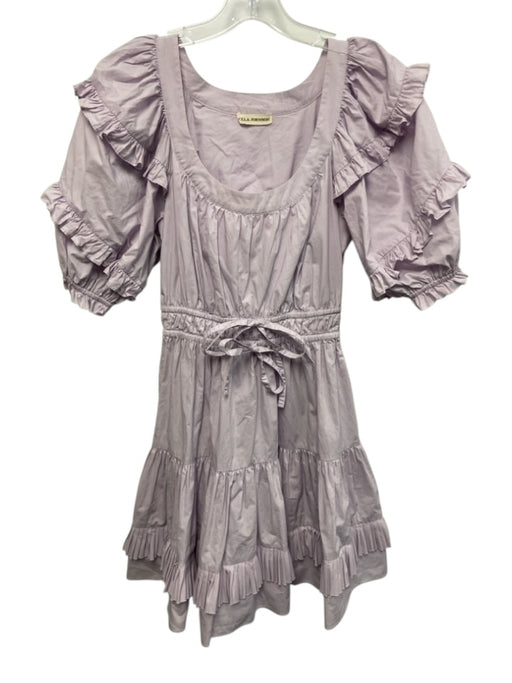 Ulla Johnson Size 2 Light Purple Cotton Short Puff Sleeve Ruffle Detail Dress Light Purple / 2