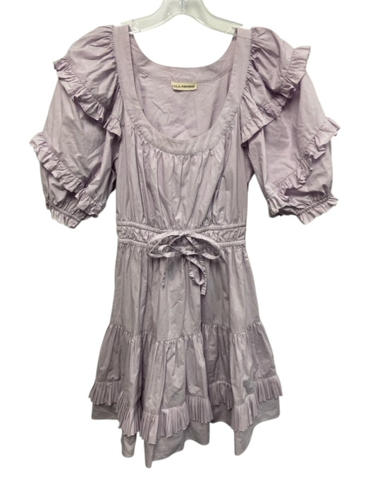 Ulla Johnson Size 2 Light Purple Cotton Short Puff Sleeve Ruffle Detail Dress Light Purple / 2