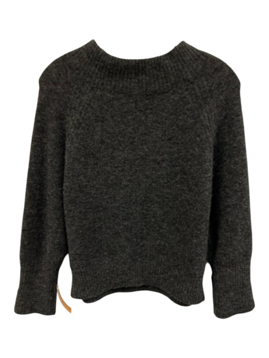 3.1 Phillip Lim Size S Dark Gray Wool Blend Knit High Neck Ribbed Hem Sweater Dark Gray / S