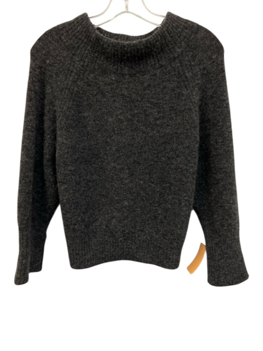 3.1 Phillip Lim Size S Dark Gray Wool Blend Knit High Neck Ribbed Hem Sweater Dark Gray / S