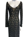 Richard Tyler Size 6 Black & Beige Viscose Blend Lace Overlay Scoop Neck Dress Black & Beige / 6