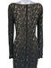 Richard Tyler Size 6 Black & Beige Viscose Blend Lace Overlay Scoop Neck Dress Black & Beige / 6