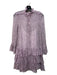 Zadig & Voltaire Size XS Purple & Black Viscose Floral 1/2 Button Dress Purple & Black / XS