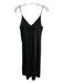 Just Bee Queen Size S Black Satin Sleeveless Fringe hem High Low Dress Black / S