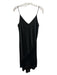 Just Bee Queen Size S Black Satin Sleeveless Fringe hem High Low Dress Black / S
