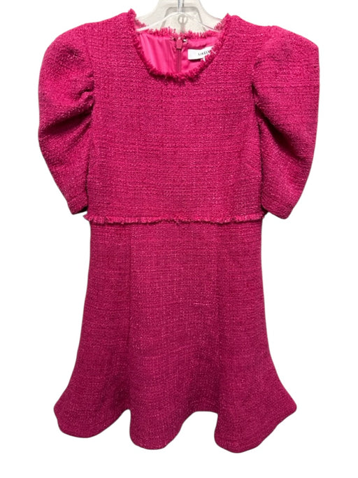 Likely Size 4 Hot pink Polyester Blend Short Sleeve Boucle Flare Dress Hot pink / 4