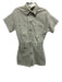Zara Size XS Sage green Cotton Denim Short Sleeve Button Front Cargo Romper Sage green / XS
