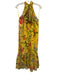 Alden Adair Size S Yellow & Multi Polyester Chiffon Floral high neck Midi Dress Yellow & Multi / S