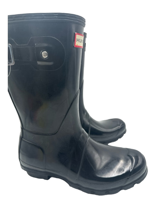 Hunter Shoe Size 8 Black Rubber Rainbow Calf High silver hardware Buckle Boots Black / 8