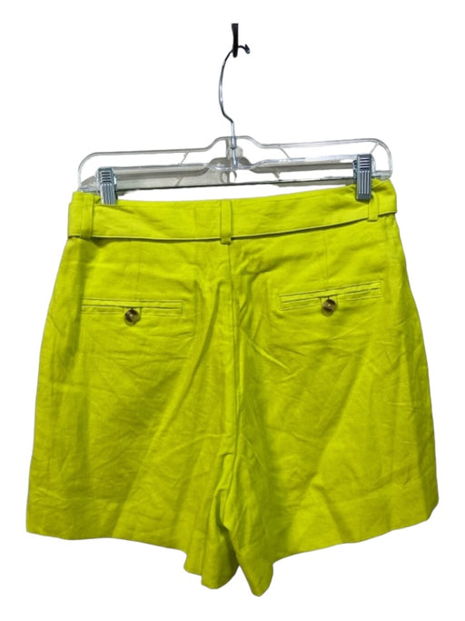 Solid & Striped Size M Neon Green Cotton High Rise Belted Shorts Neon Green / M