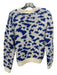 Mother Size Small Blue & White Alpaca Blend Long Sleeve Leopard Knit Sweater Blue & White / Small