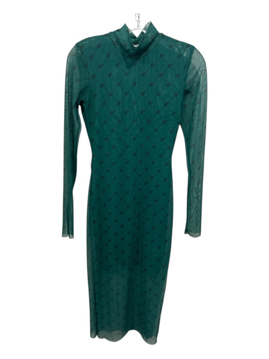 Baum und Pferdgarten Size Small Green & Black Polyester Long Sleeve Logo Dress Green & Black / Small