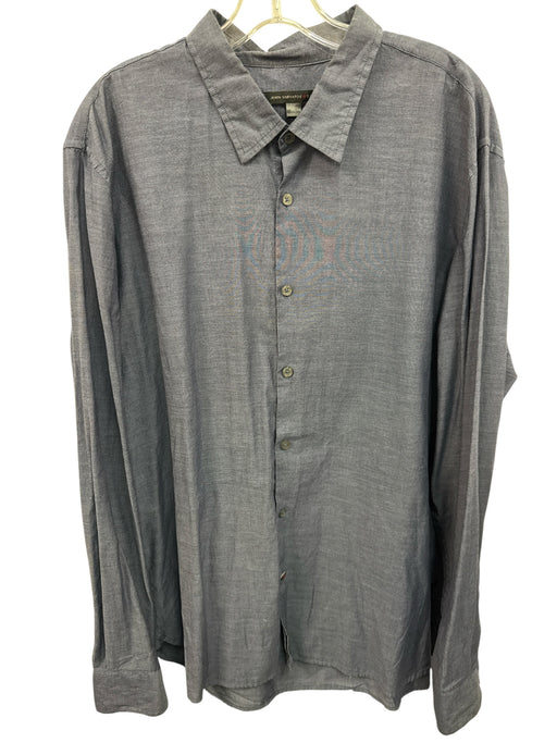 John Varvatos Size XL Blue Cotton Solid Button Up Men's Long Sleeve Shirt Blue / XL