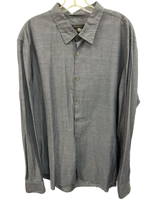 John Varvatos Size XL Blue Cotton Solid Button Up Men's Long Sleeve Shirt Blue / XL