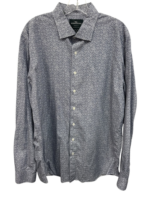 Rodd & Gun Size XL Blue & White Cotton Micro Button Up Men's Long Sleeve Shirt Blue & White / XL
