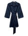 ME+EM Size 8 Navy Blue Cotton & Elastane 3/4 Sleeve 1/4 Button Collar Dress Navy Blue / 8
