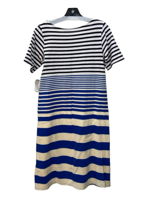 Uniqlo Size S Black, White, Blue, Cream Cotton Horizontal Stripes Midi Dress Black, White, Blue, Cream / S