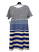 Uniqlo Size S Black, White, Blue, Cream Cotton Horizontal Stripes Midi Dress Black, White, Blue, Cream / S