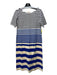 Uniqlo Size S Black, White, Blue, Cream Cotton Horizontal Stripes Midi Dress Black, White, Blue, Cream / S