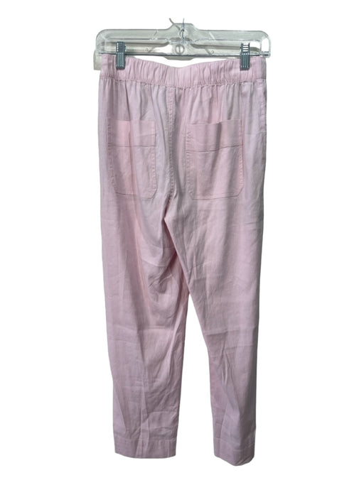 Vince Size S Pale Pink Linen & Rayon Elastic Waist Vertical Pockets Pants Pale Pink / S