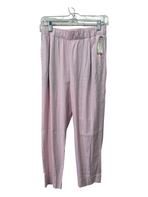 Vince Size S Pale Pink Linen & Rayon Elastic Waist Vertical Pockets Pants Pale Pink / S