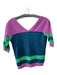 Marc Jacobs Size XS Purple & Green Cotton Blend V Neck & Back Short Sleeve Top Purple & Green / XS