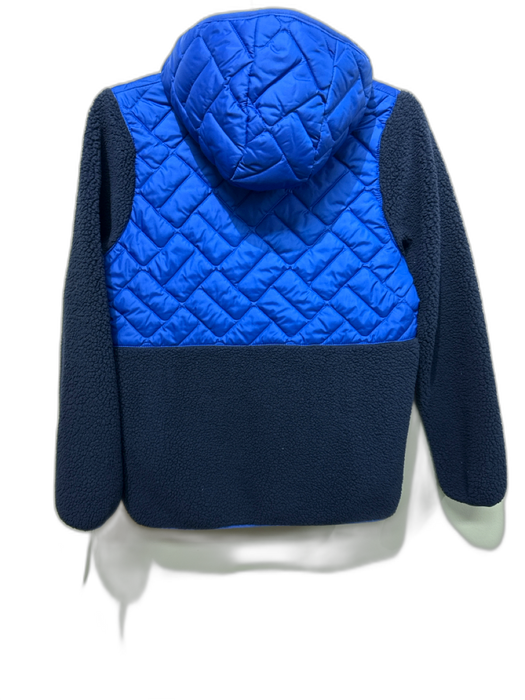 Columbia Size S Blue & Navy Polyester Front Pocket Button Up Hoodie Jacket Blue & Navy / S