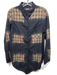 Monrow Size L Black & Multi Print Cotton Plaid Ombre Button up Top Black & Multi Print / L