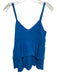 Karen Zambos Size 2 Blue Silk Sleeveless Drawstring Tie Detail Top Blue / 2