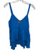 Karen Zambos Size 2 Blue Silk Sleeveless Drawstring Tie Detail Top Blue / 2