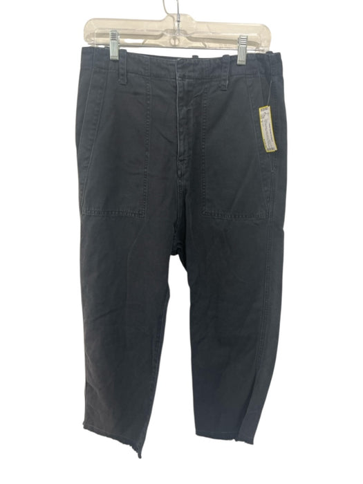 Nili Lotan Size 4 Charcoal Black Cotton Blend Denim High Waist Crop Jeans Charcoal Black / 4