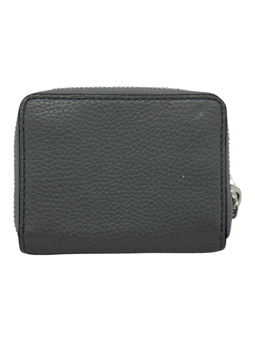 Marc Jacobs Gray Leather Zip Card Holder Silver Tone Hardware Wallets Gray
