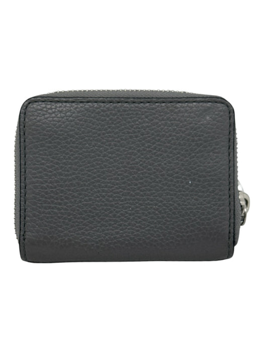 Marc Jacobs Gray Leather Zip Card Holder Silver Tone Hardware Wallets Gray