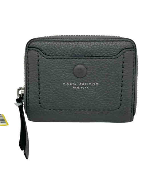 Marc Jacobs Gray Leather Zip Card Holder Silver Tone Hardware Wallets Gray