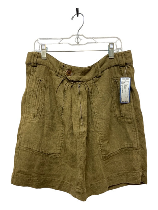 Isabel Etoile Marant Size 1 Olive Green Linen Pockets zip fly Skirt Olive Green / 1