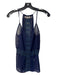 Addie Size S Navy Polyester Sheer Sleeveless Lace Detail Tank Top Navy / S