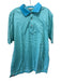 Peter Millar Size L Blue & Green Cotton Striped Polo Men's Short Sleeve Blue & Green / L