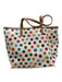 Tory Burch White & Multi Leather Top Handles Polka Dot Tote Bag White & Multi