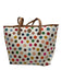Tory Burch White & Multi Leather Top Handles Polka Dot Tote Bag White & Multi
