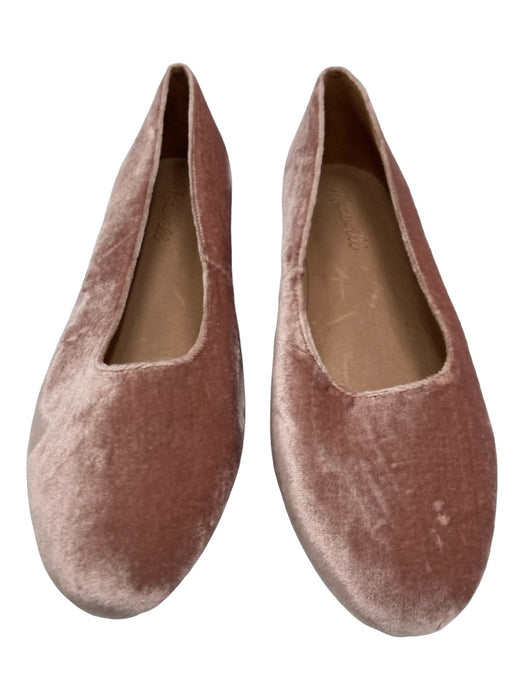 Madewell Shoe Size 6.5 Dusty Pink Velvet round toe Closed Heel Flats Dusty Pink / 6.5