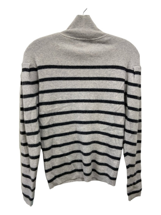 C by bloomingdales Size XS Gray & Black Cashmere Striped Turtleneck Sweater Gray & Black / XS