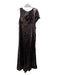 Badgley Mischka Collection Size 8 Brown Silk All Over Sequins One Shoulder Gown Brown / 8