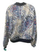 Free People Size M White Blue Red Tencel Paisley Zip Front Bomber Jacket White Blue Red / M