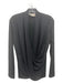 Nicole Miller Artelier Size P Black Polyester Blend Surplice Long Sleeve Top Black / P