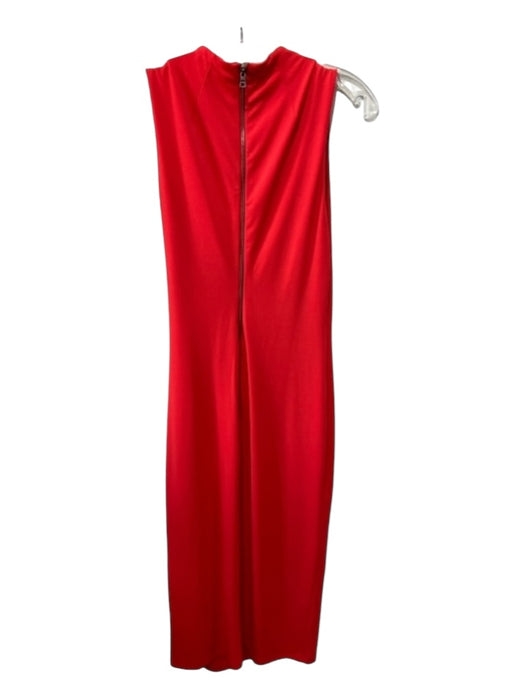 Alice + Olivia Size 8 Red Polyester High Round Neck Sleeveless Sheath Midi Dress Red / 8