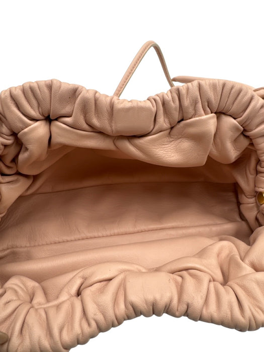 Mansur Gavriel Light Pink Lambskin Leather Magnetic Clasp Scrunch Clutch Bag Light Pink / Mini