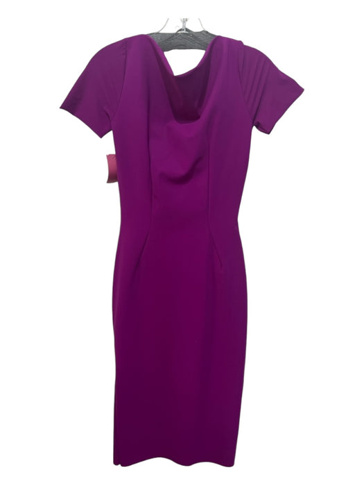 Chiara Boni Size 44 Purple Polyamide Blend Surplice Short Sleeve Dress Purple / 44