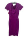 Chiara Boni Size 44 Purple Polyamide Blend Surplice Short Sleeve Dress Purple / 44